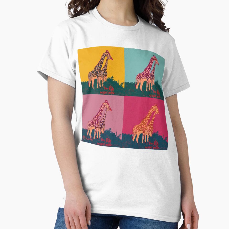 Colorful Giraffes Pop Art Poster by Mr.Warhol