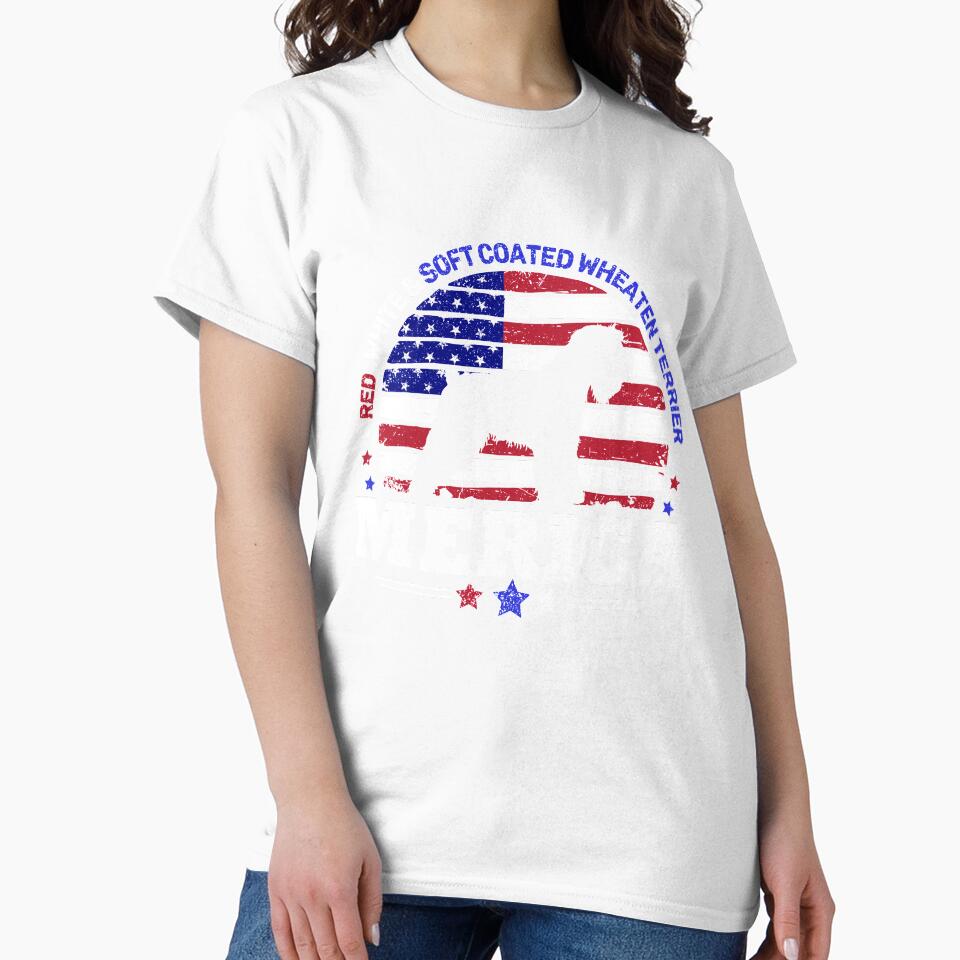 Soft Coated Wheaten Terrier 4th of July American Flag by rafaeltto