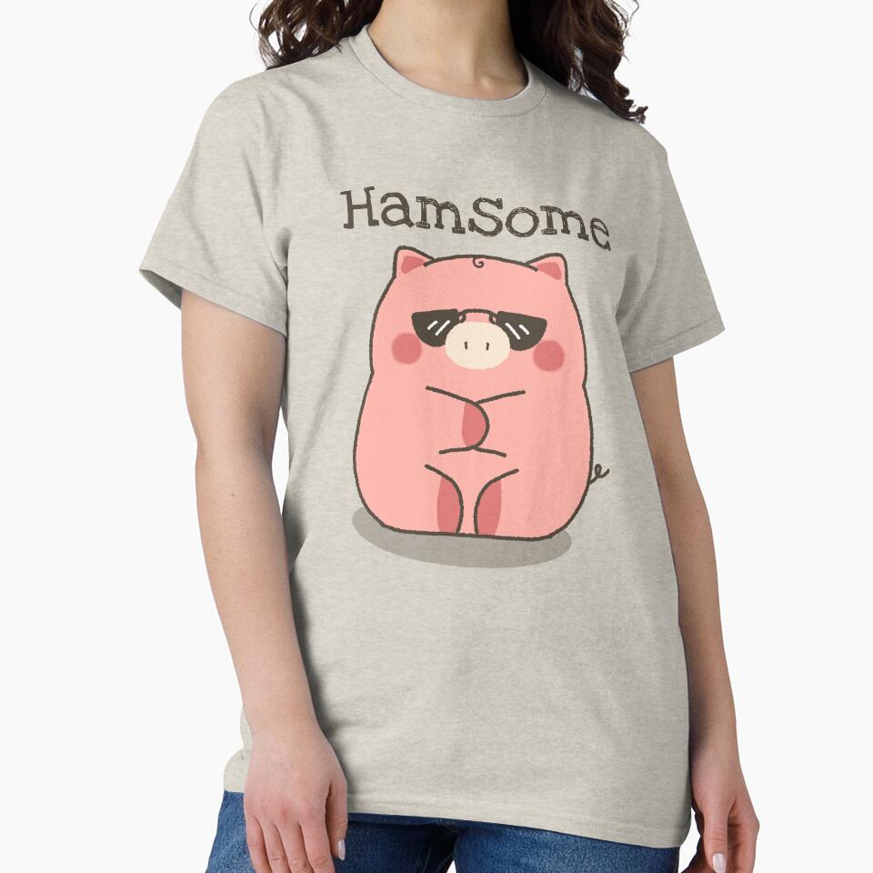 Hamsome - Cute Funny Pig Pun by HappyDoodlen