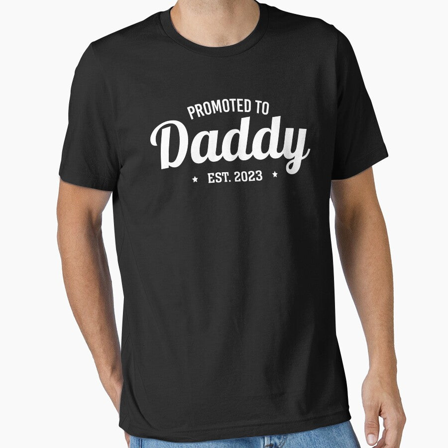 Promoted to Daddy. Fathers Day Quote Shirt. Dad Jokes. Father Sticker. Funny Dad Mug. Husband Gift. Gift for Father. Papa Gift. Home & Living. by Aknarin Thika