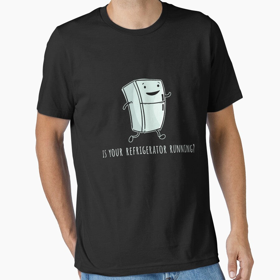 Is Your Refrigerator Running Funny Cartoon Design Distresse by noirty