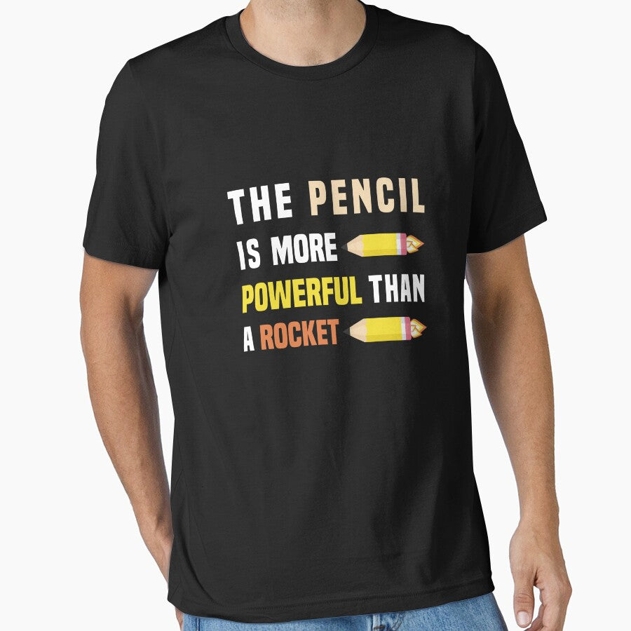 The pencil is more powerful than a rocket, Funny Back to school by Aimyashoppy