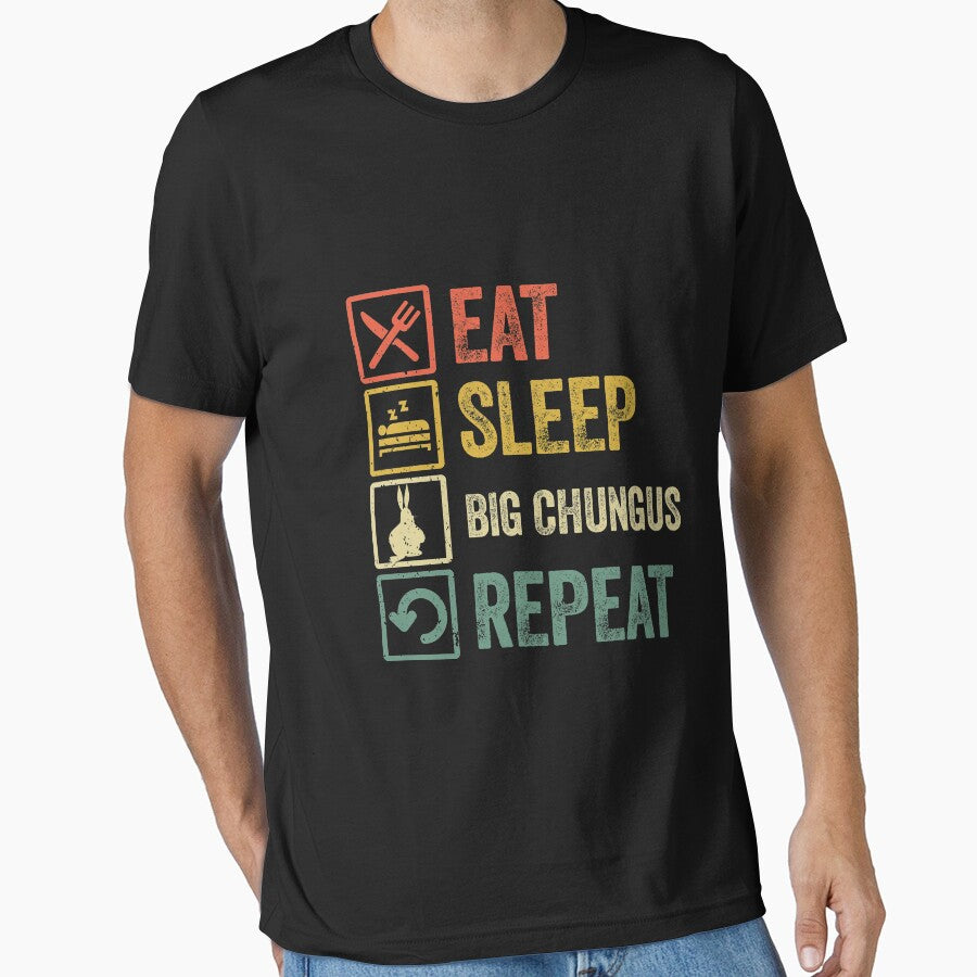 Funny eat sleep big chungus repeat retro vintage by HN-ART