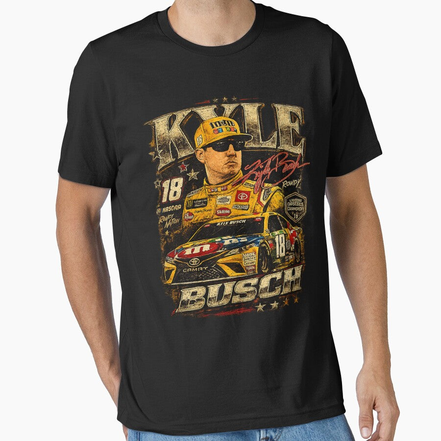 Vintage Kyle Busch ,18 Racing Rowdy Busch Vintage Style by FreshHub9