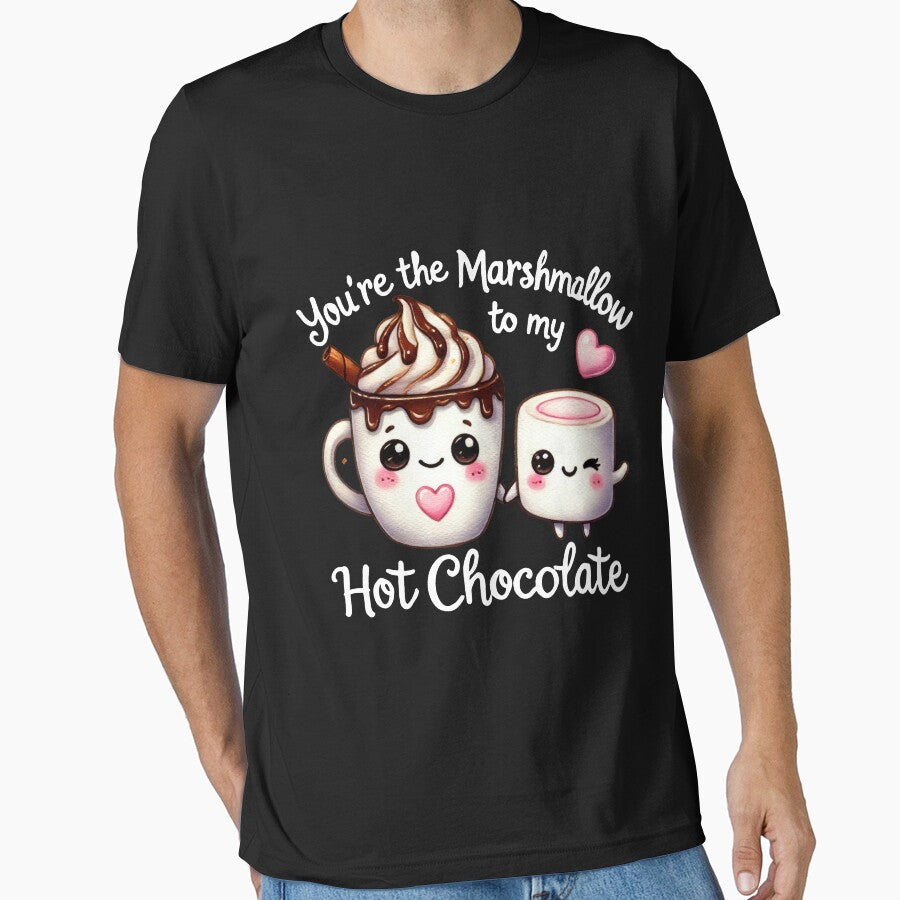 You are the Marshmallow to My Hot Chocolate food pun valentines day tee by BandiJacksonArt