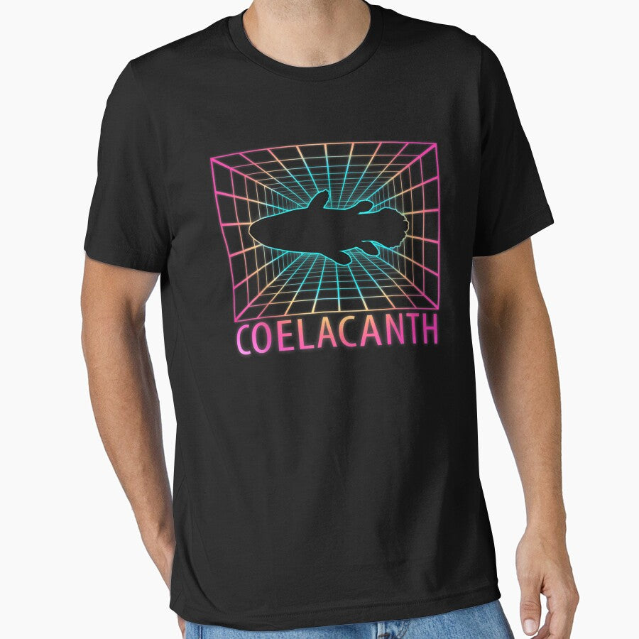 Coelacanth Retro Fish Gift T-Shirt by MilaBuchko
