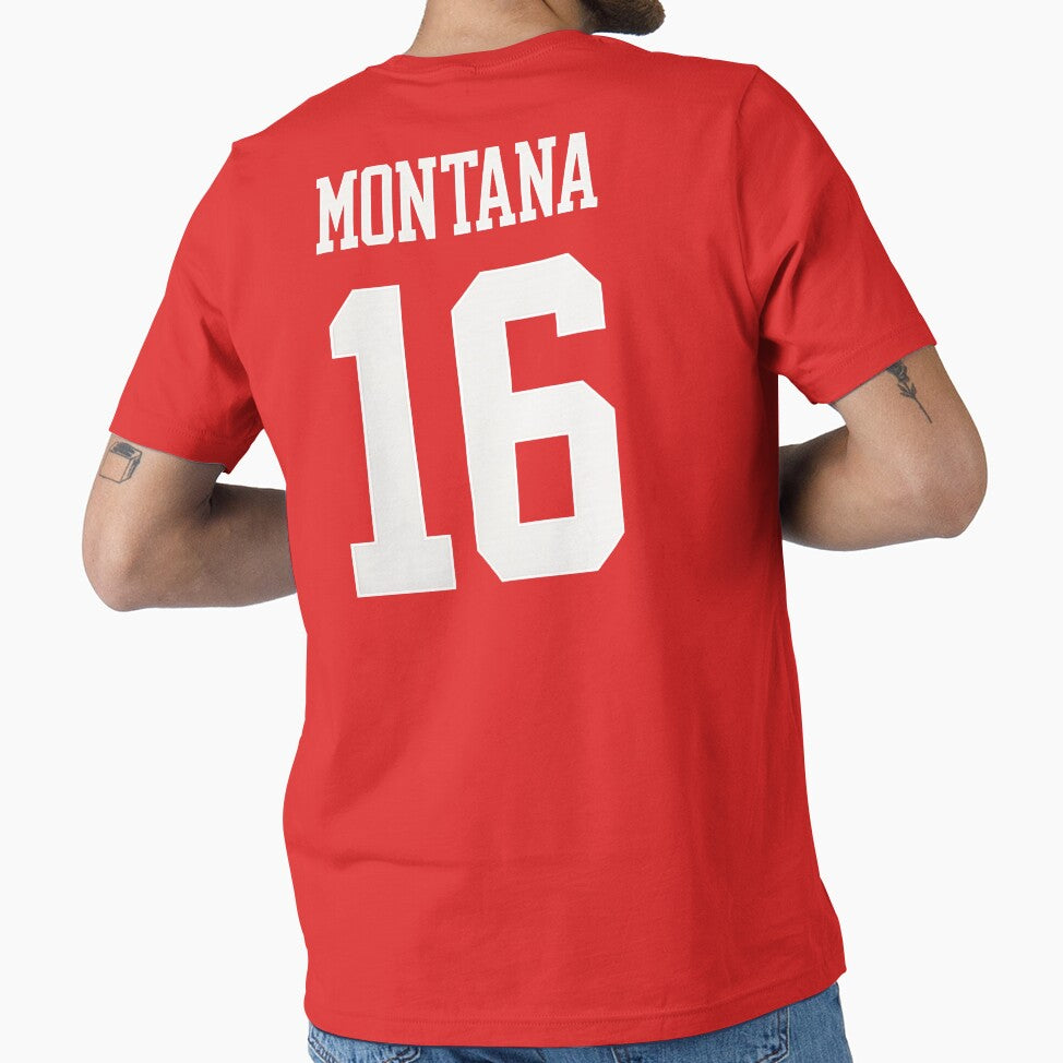 Joe Montana #16 Jersey Typography Art – Classic Football Legend by TheArtOfCar