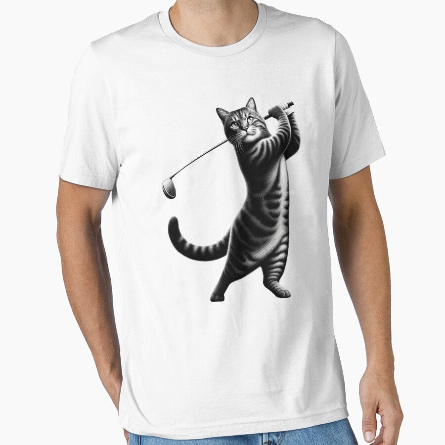 Vintage Cat Playing Golf Kitten Lover Golf Player Golfer by Kimberley King Art  King Art