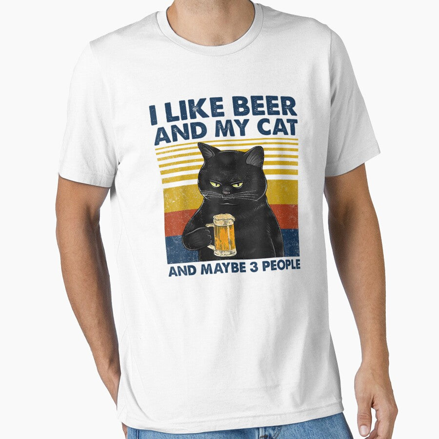 I Like Beer My Cat And Maybe 3 People Funny Cat Lovers gift by KatheChelsea