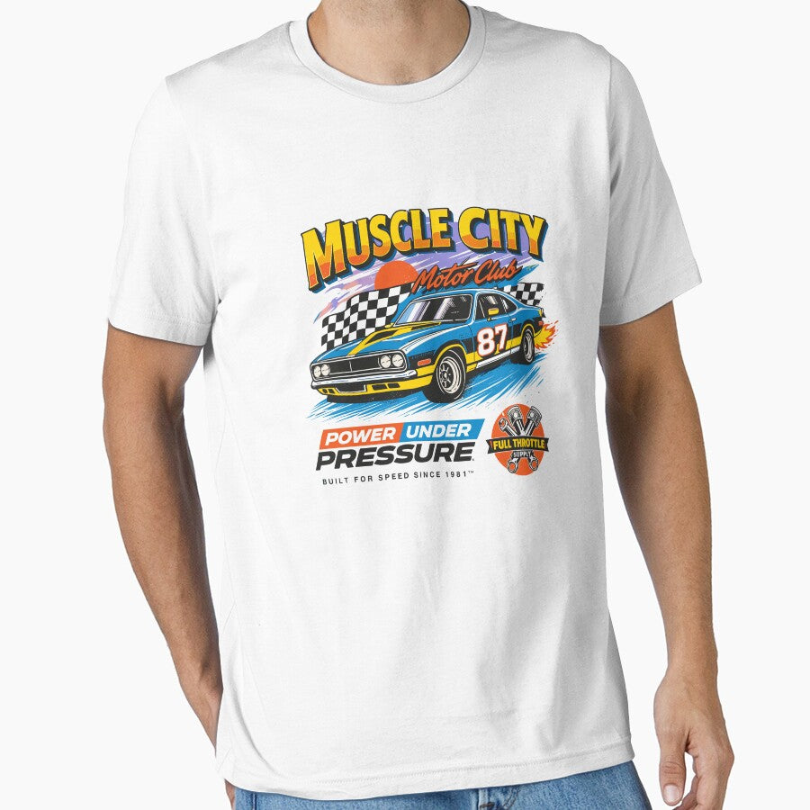 Muscle City Motor Club Racing Tee by Matinez Pink