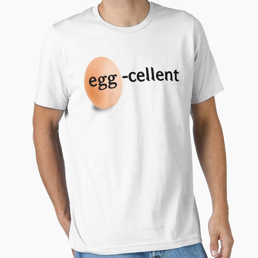 Chuckle Away with this Egg-cellent Egg Pun Design - Perfect for a Twist on Being Excellent! by Fotofus