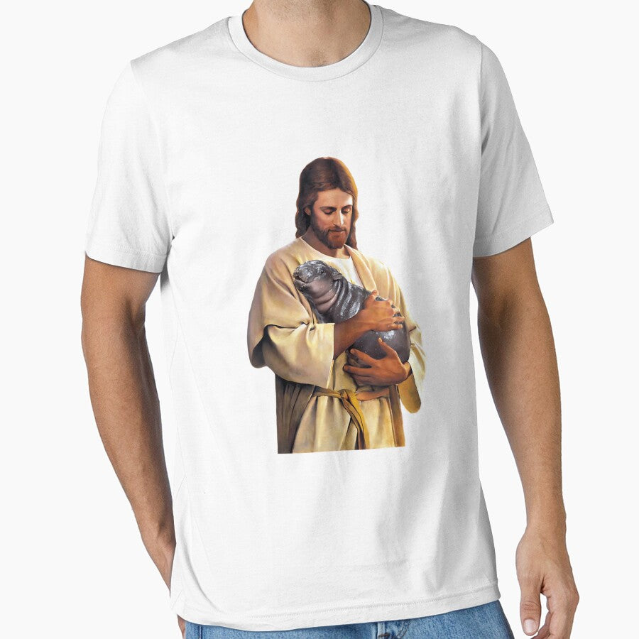 Jesus Carrying Moo Deng by BirdieErdman