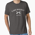 Lake Holiday Illinois White Lettering by MoodyGoodsStudio