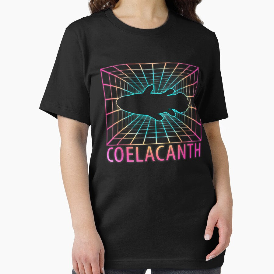 Coelacanth Retro Fish Gift T-Shirt by MilaBuchko
