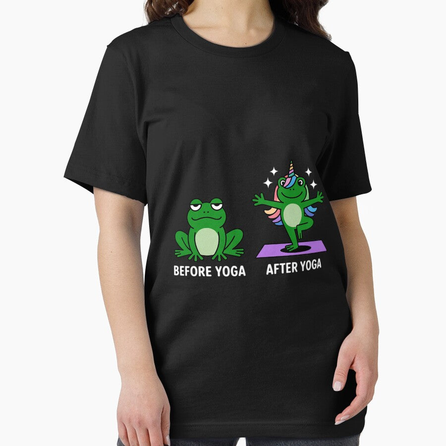 Before Yoga After Yoga Transformation Frog Doing Yoga by Idarmotar