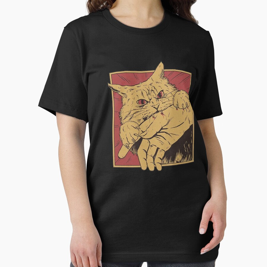 Vintage Cat Bite Shirt, Japanese Horror Anime by RamneekFraty