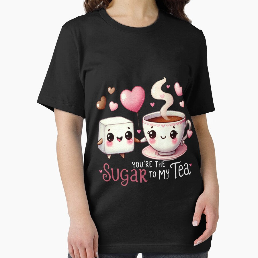 Sugar to My Tea food pun valentines day tee by BandiJacksonArt