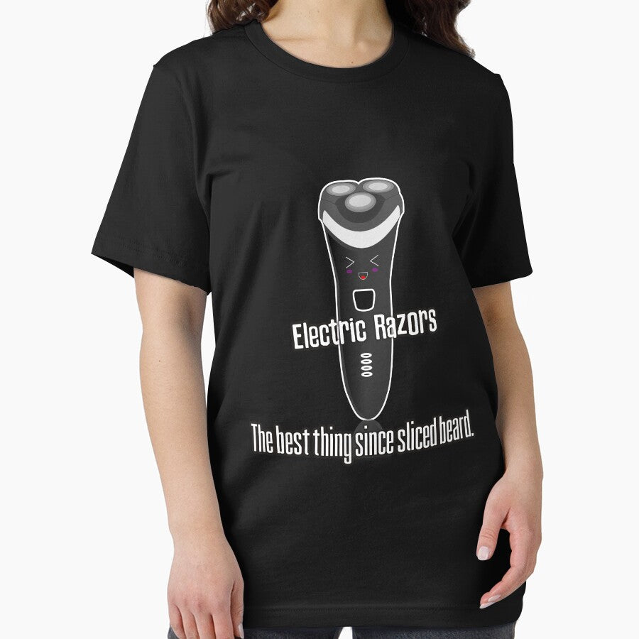 Electric razors are the best thing since sliced beard funny slogan design by Kam-designs