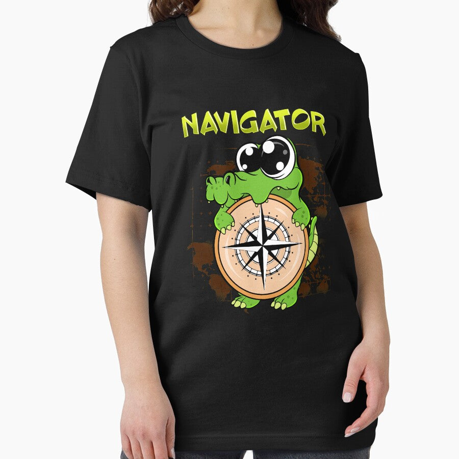 Cute & Funny Navigator Pun Alligator Compass by perfectpresents