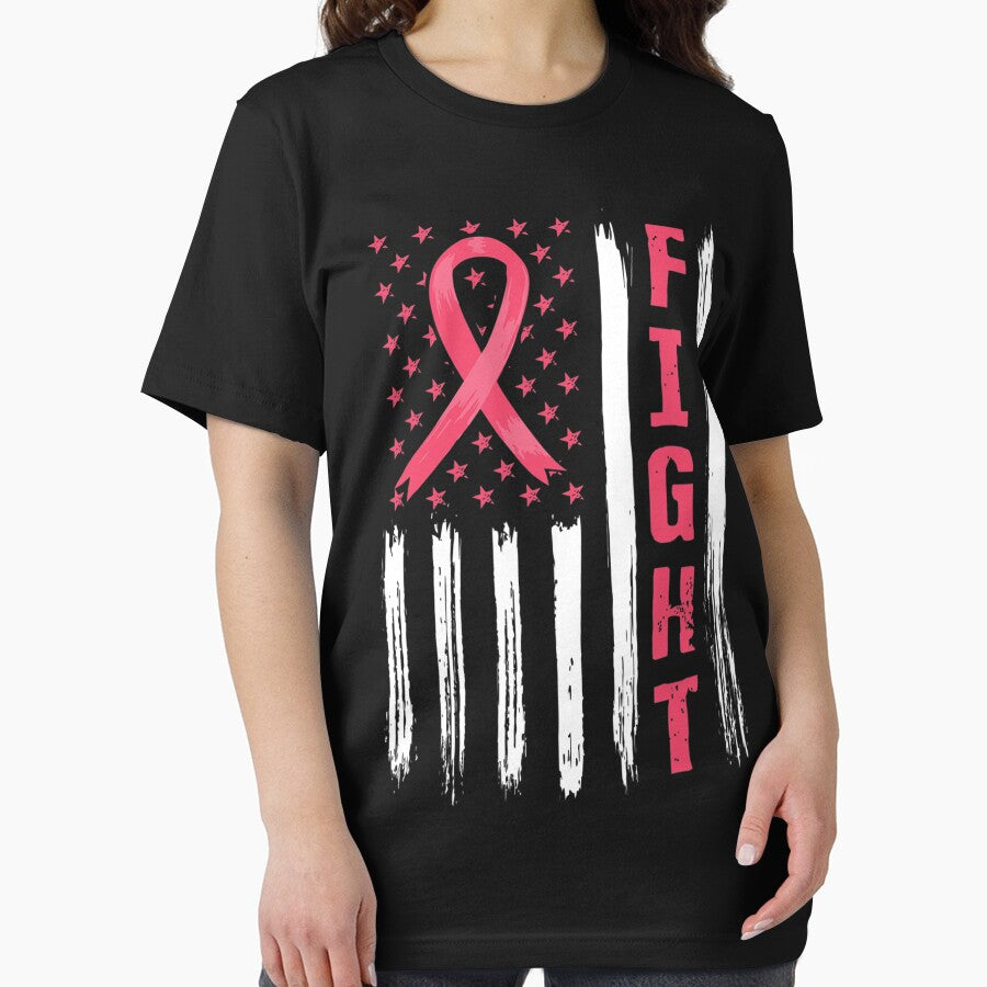 Breast Cancer Awareness Pink Ribbon American Flag Fight by OrvilleParisian