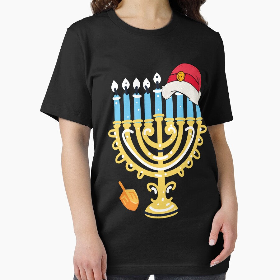Menorah Santa Hat Chanukah Hanukkah Jewish Christmas by mrxova