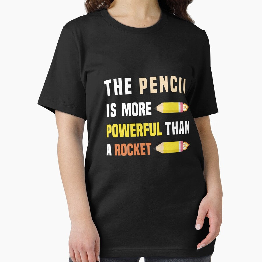The pencil is more powerful than a rocket, Funny Back to school by Aimyashoppy