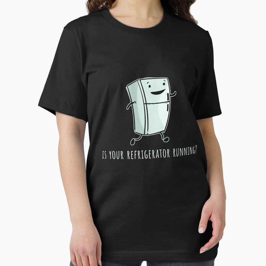 Is Your Refrigerator Running Funny Cartoon Design Distresse by noirty