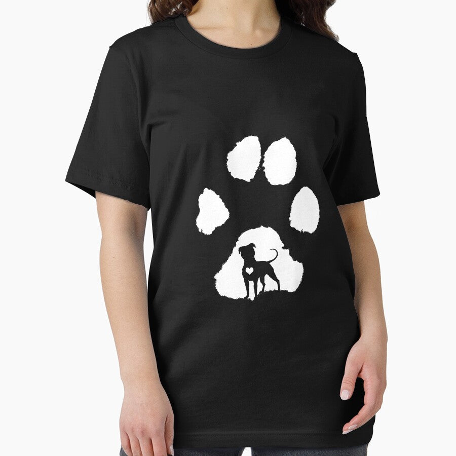 Pitbull Lover Paw Print White Minimalist by Pencil Trail