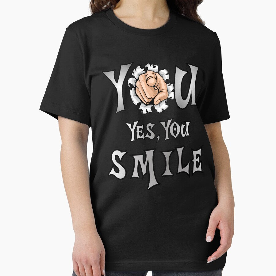 You. Yes, You. Smile. A simple message that hits instantly. This design reminds you to pause for a moment and smile. by Creative-Sanc