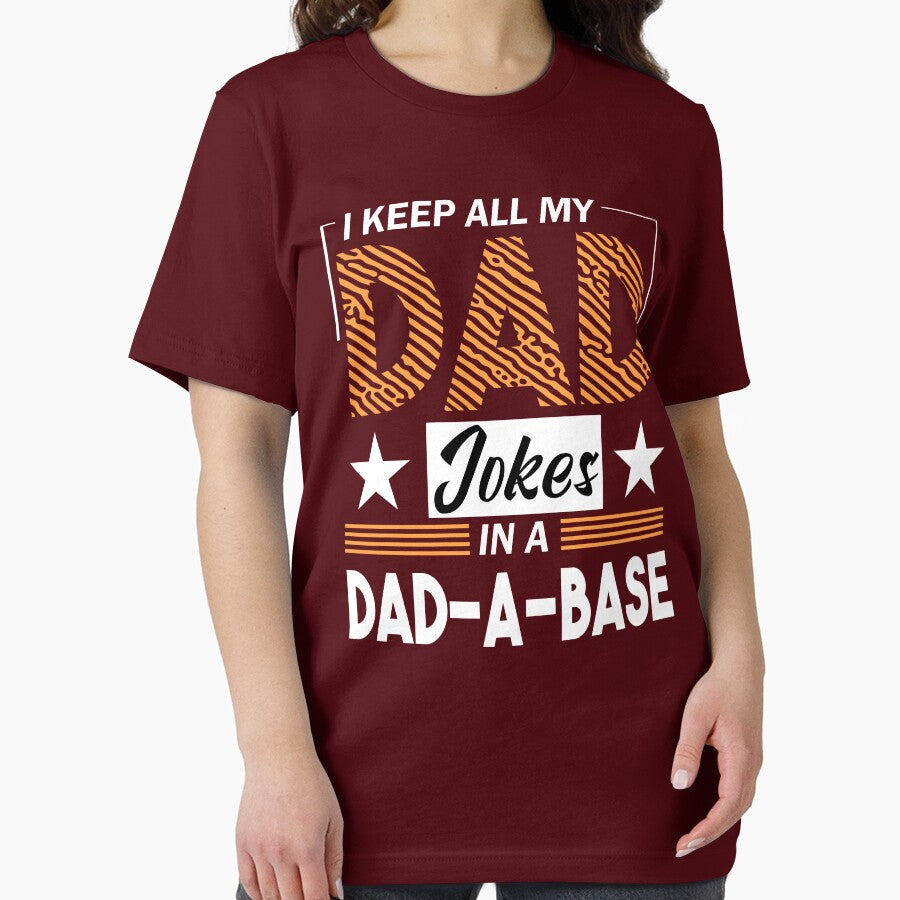 Funny Dad Joke Quote – "I Keep All My Dad Jokes in a Dad-A-Base" – Gift Idea for Fathers by karibov