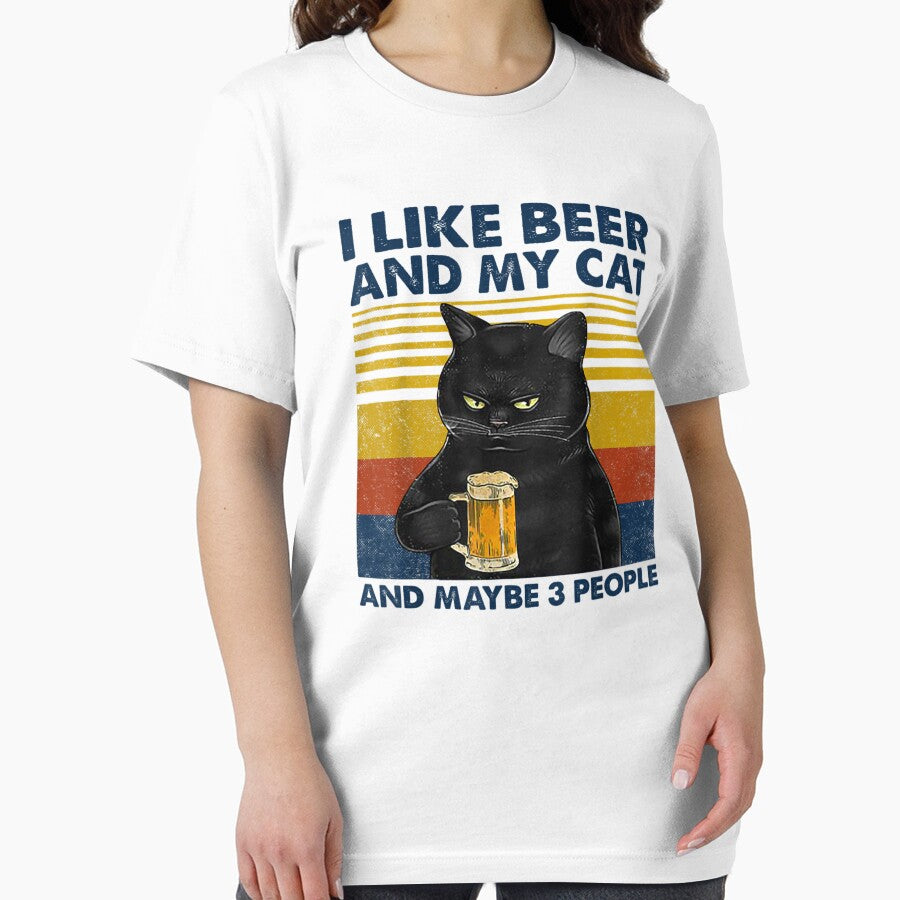 I Like Beer My Cat And Maybe 3 People Funny Cat Lovers gift by KatheChelsea