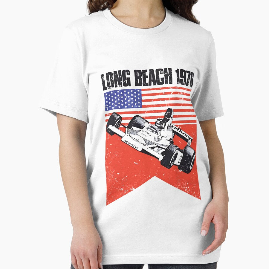 Long Beach Grand Prix 1976 - vintage worn print by retropetrol