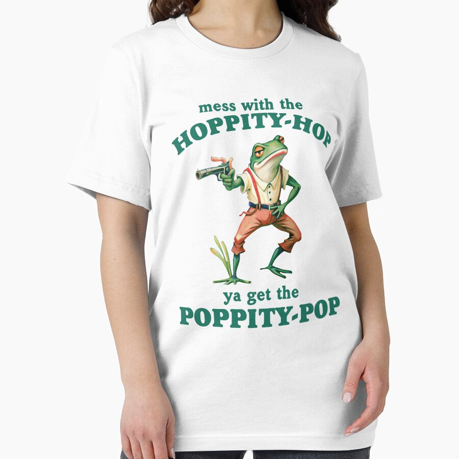 Mess With The Hoppity Hop Ya Get The Poppity Pop, Retro Cartoon T Shirt, Weird T Shirt, Meme T Shirt, Retro Funny Frog by samidsou