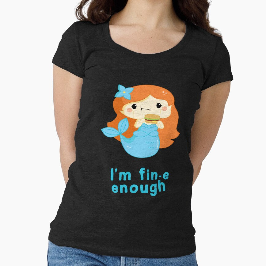 Hungry mermaid with burger kawaii design by high5doodle
