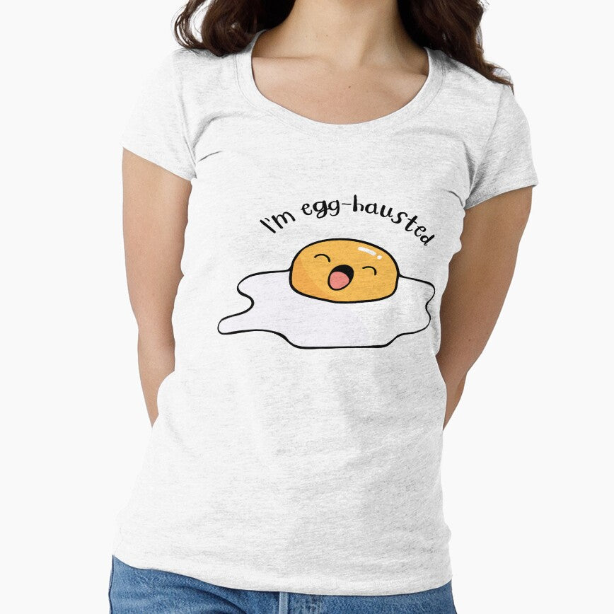 Fried egg egg-hausted kawaii design by high5doodle