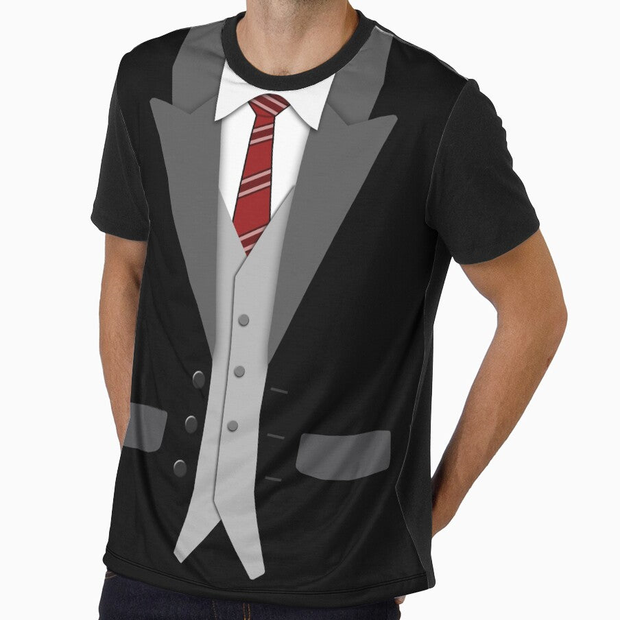 Black Suit Red Tie and Vest by Jerry Lambert