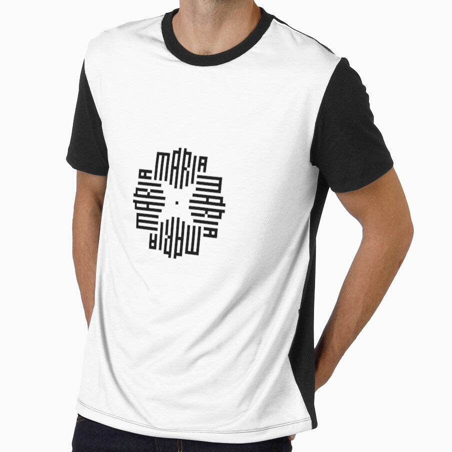 MARIA | Black  | Modern Geometric Kufi Calligraphy | From Name to Art by FOR YOUR NAME