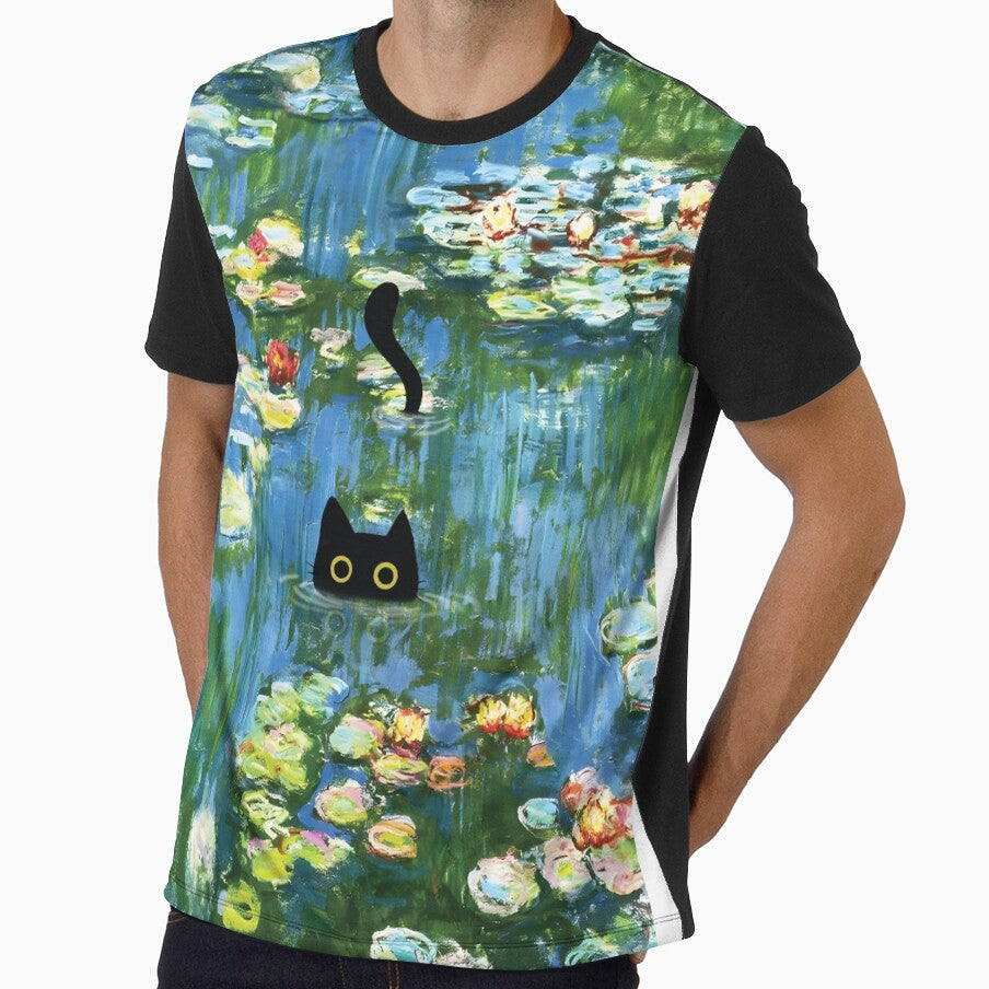 Monet Cat in Water Lilies Pond by PurrfectHome