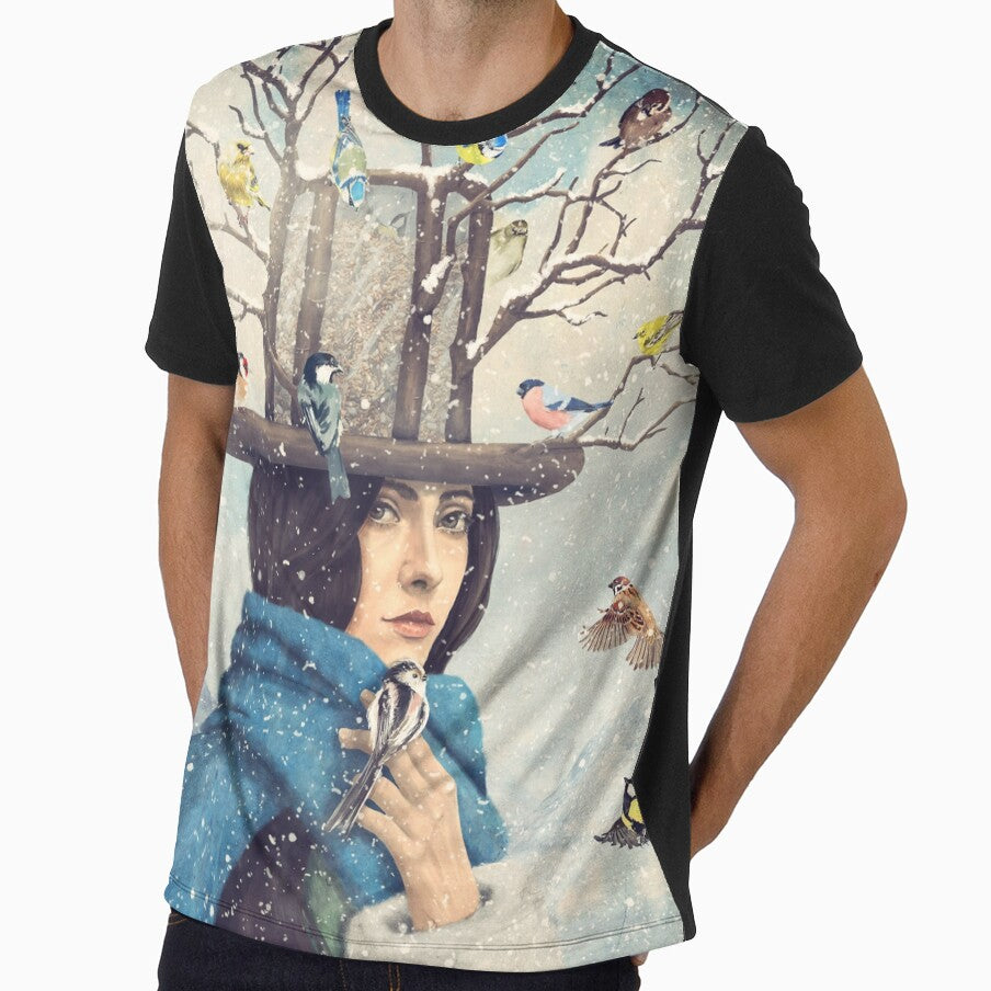 The Lady With the Bird Feeder Hat by Paula Belle Flores