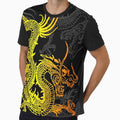 Golden Chinese Dragon Pattern by EddieBalevo