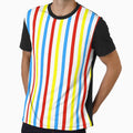 Red, Yellow and Blue Vertical Stripes in White by TwelveParties