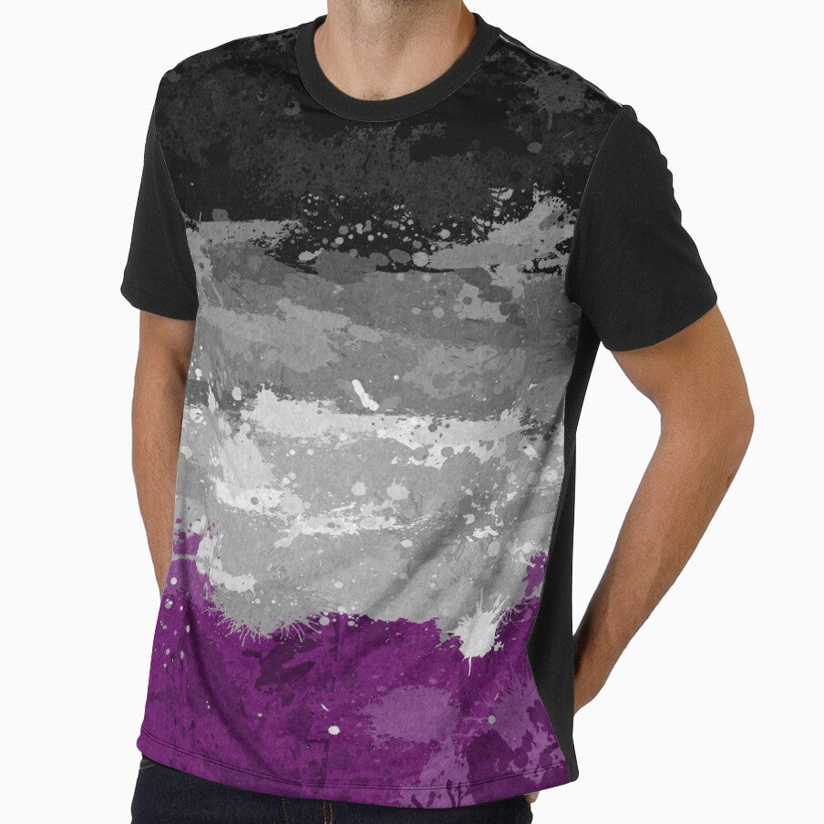Abstract Paint Splatter Asexual Pride Flag Pattern by LiveLoudGraphic