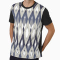 Boho, Ikat Pattern, Gray, Indigo, Navy, Blue by meggydesigns