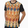 Boho Ikat Pattern, Orange, Blue, Terracotta, Yellow by meggydesigns
