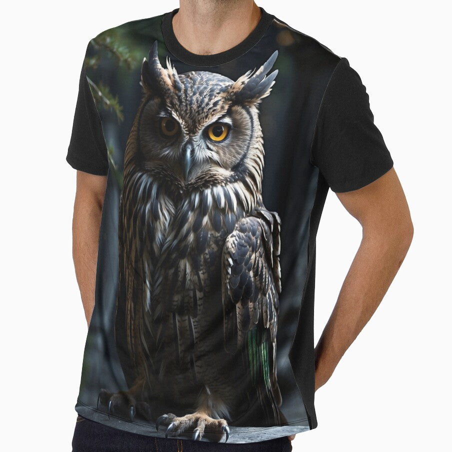 dark owl in night forest by Traumrausch