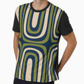 Midcentury Modern Confaab Abstract Pattern in Mid Mod Navy Blue and Olive Green by kierkegaard
