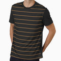 Black And Bronze Horizontal Pinstripes Pattern by pattern-archive