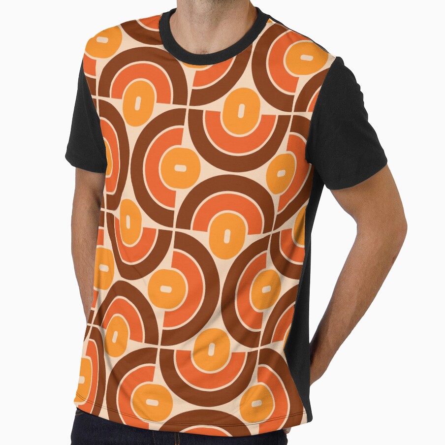 Retro 70s Mid Mod Geometric Pattern by tonymagnerart