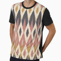 Boho Ikat Pattern, Pink, Mustard Yellow, Charcoal Gray by meggydesigns
