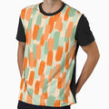 Abstract, Orange with Green, Paint Brush Effect by OneThreeSix
